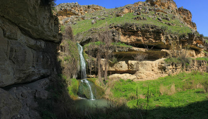 Azerbaijan. Beautiful waterfall in the mountains.