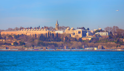 Topkapi Palace with boat - Istanbul, Turkey