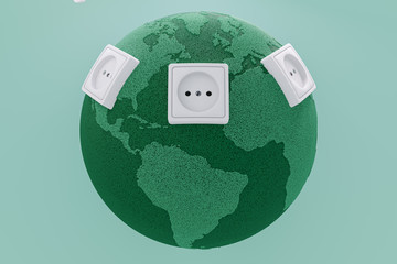 3D render,  Earth and green energy, Elements of this image furnished by NASA