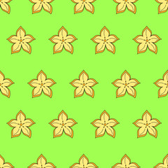 Seamless pattern with carambola. Vector illustration.