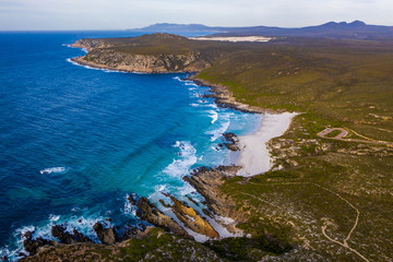 Beautiful landscape in Fitzgerald River National Park, Western Australia. The remote and isolated landscape is untouched with plenty of empty beaches and cliffs. 