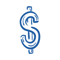 dollar symbol hand draw style icon