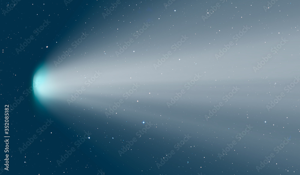 Poster comet on the space