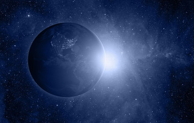 Planet Earth with a spectacular sunset 