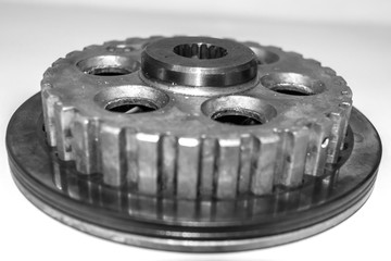 Bike Engine internal parts on isolate white background.
