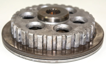 Bike Engine internal parts on isolate white background.
