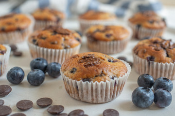 sweet home made chocolate blueberry muffins