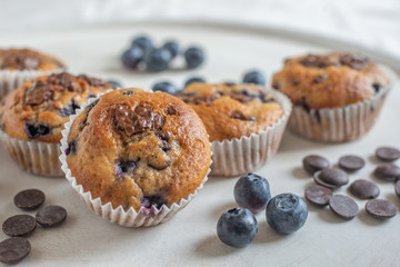 sweet home made chocolate blueberry muffins