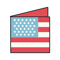 usa flag line and fill style icon