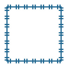 Colored frame, blank background vector design, blue color.