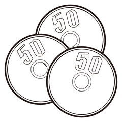 五十円硬貨黒3枚
