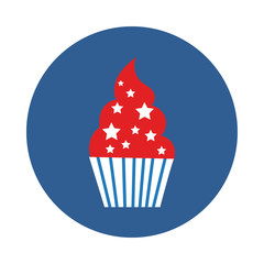 sweet cupcake block style icon