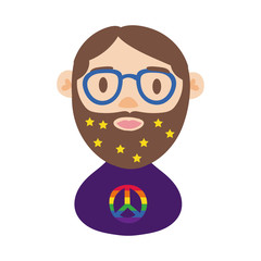 gay man character hand draw style