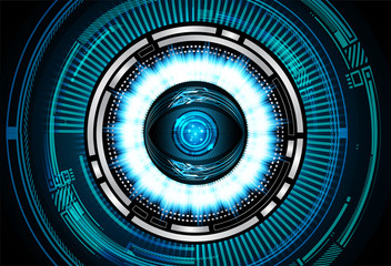 Blue eye cyber circuit future technology concept background