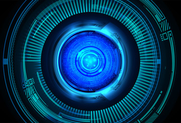 Obraz na płótnie Canvas Blue eye cyber circuit future technology concept background