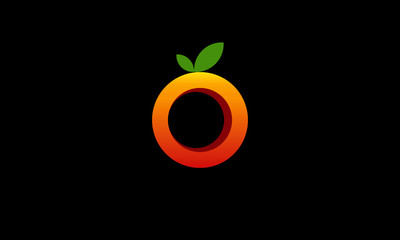 Orange Vector Logo Design  on Black Background