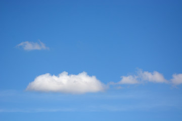 White cloud on blue sky background.