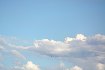 White cloud on blue sky background