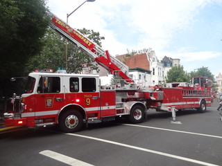 fire truck in action
