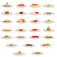 Molecular cuisine icons set. Cartoon set of molecular cuisine vector icons for web design