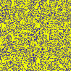 abstract seamless background with greeting animals