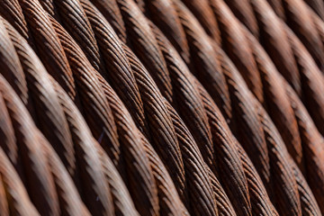 Texture Of Old Rust Wire Rope Slings