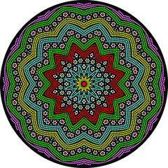 abstract colorful mandala dots circle round design. 