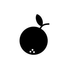 Orange fruit glyph icon design vector, fresh natural fruit mark vector illustration.