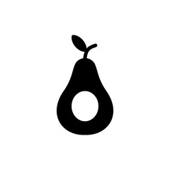 Avocado fruit glyph icon design vector, fresh natural fruit mark vector illustration.