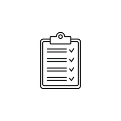 Clipboard with checklist icon, symbol for web site and app design. Vector illstration.