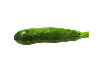 green zucchini or courgette vegetables isolated on white background