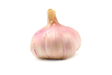 Garlic Cloves and Garlic Bulb isolated on white background.