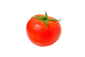 Side view Tomato isolated on white background. With clipping path. Full depth of field.