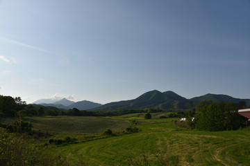 Fototapeta na wymiar 日本の岡山県の蒜山高原の風景