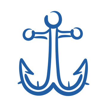 marine anchor hand draw style icon