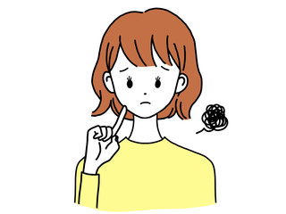 女性 正面 困り顔 ポーズ