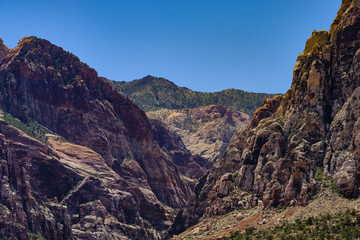 Rocks and mountains in the Red Rock Valley of Nevada
