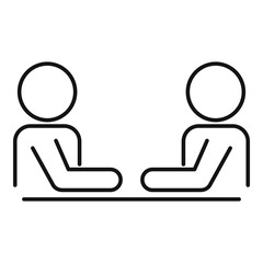 Work table collaboration icon. Outline work table collaboration vector icon for web design isolated on white background