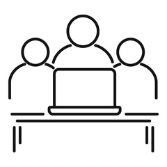 Office collaboration icon. Outline office collaboration vector icon for web design isolated on white background