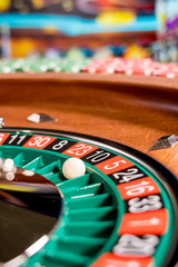 Obraz premium Roulette table close up at the Casino