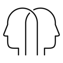 Double collaboration icon. Outline double collaboration vector icon for web design isolated on white background