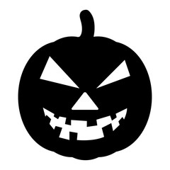 Pumpkin Halloween icon vector. Pumpkin flat silhouette on a white background