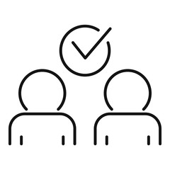 Approved collaboration icon. Outline approved collaboration vector icon for web design isolated on white background