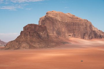 Landscape of Wadi Rum desert, red desert south part of Jordan, Arab