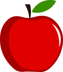 Red apple and leave vector illustration