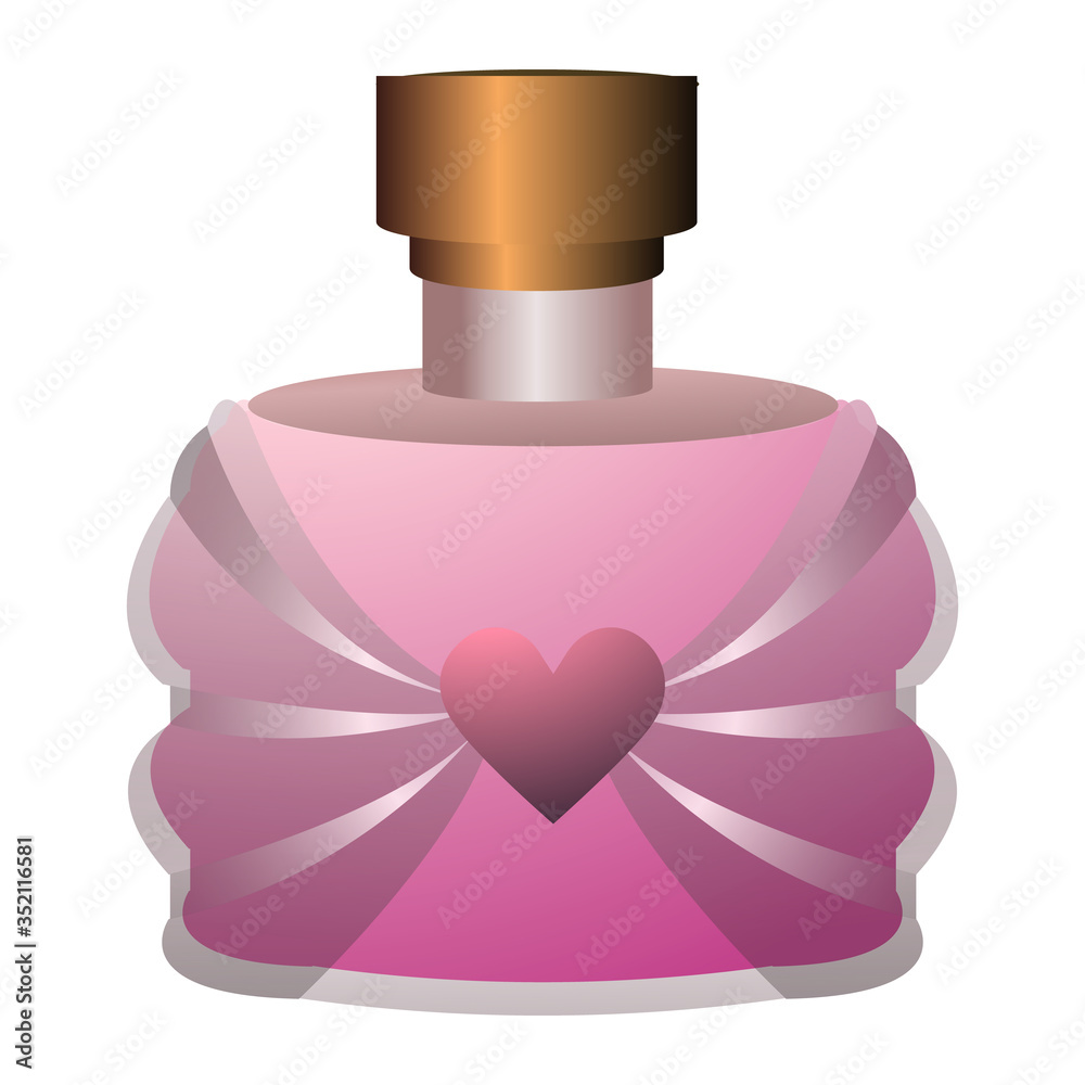 Sticker Love fragrance bottle icon. Cartoon of love fragrance bottle vector icon for web design isolated on white background