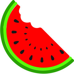 watermelon piece eat cartoon vector illustration