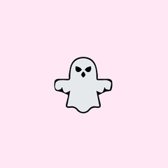 white ghost Halloween icon vector illustration