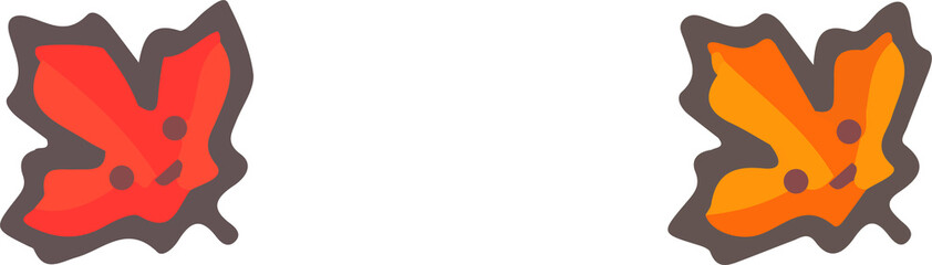 two autom leaves vector illustration