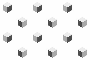 Fototapeta premium Seamless vector pattern of monochromatic cube.
